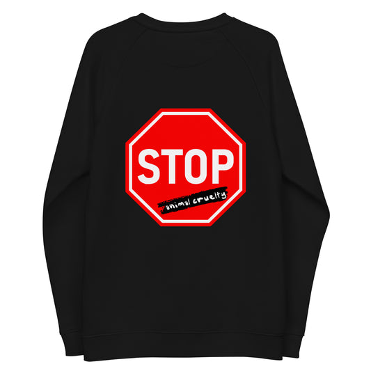 Organic Raglan Sweatshirt + Stop Animal Cruelty