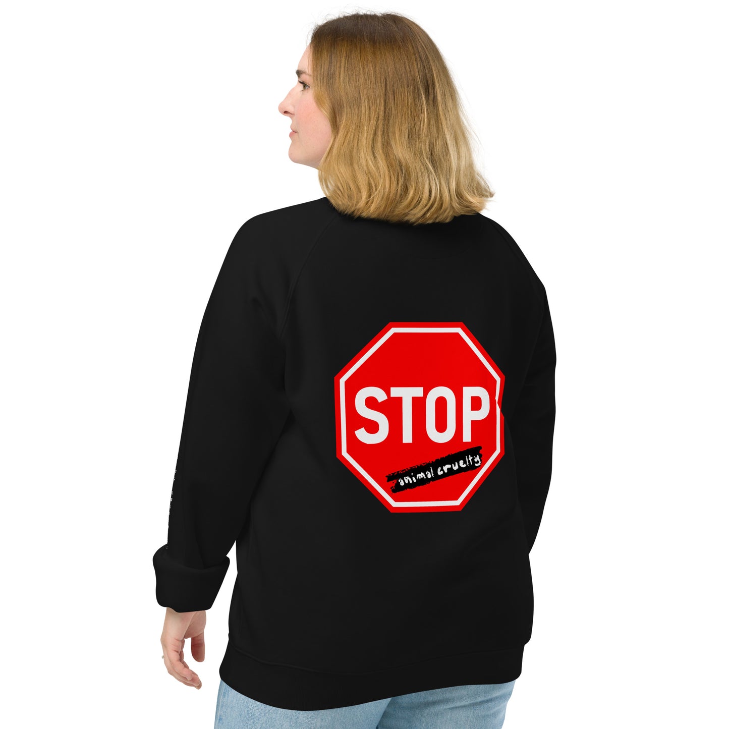 Organic Raglan Sweatshirt + Stop Animal Cruelty